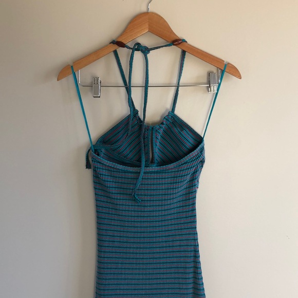 Free People Terra maxi dress ribbed halter teal - Picture 6 of 10